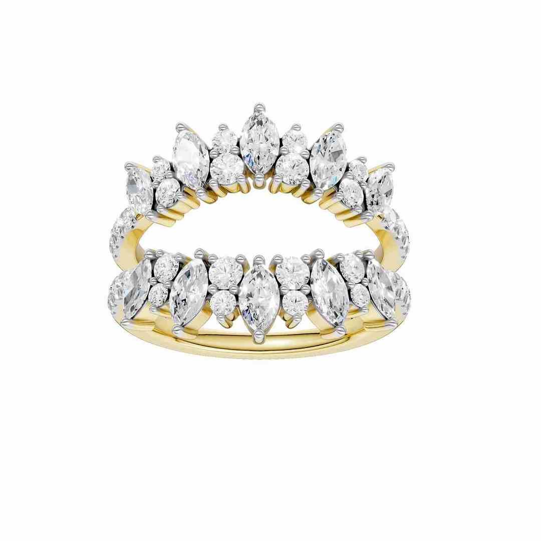 LG - 14K 1.50CT D-RING GUARD LDS MARQ/RDS "CERTIFIED"